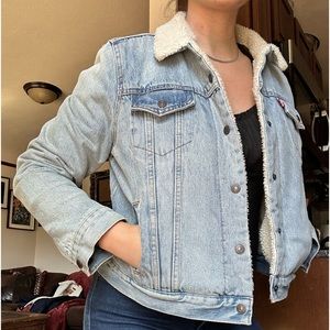 Light blue Levi’s Sherpa Jean Jacket